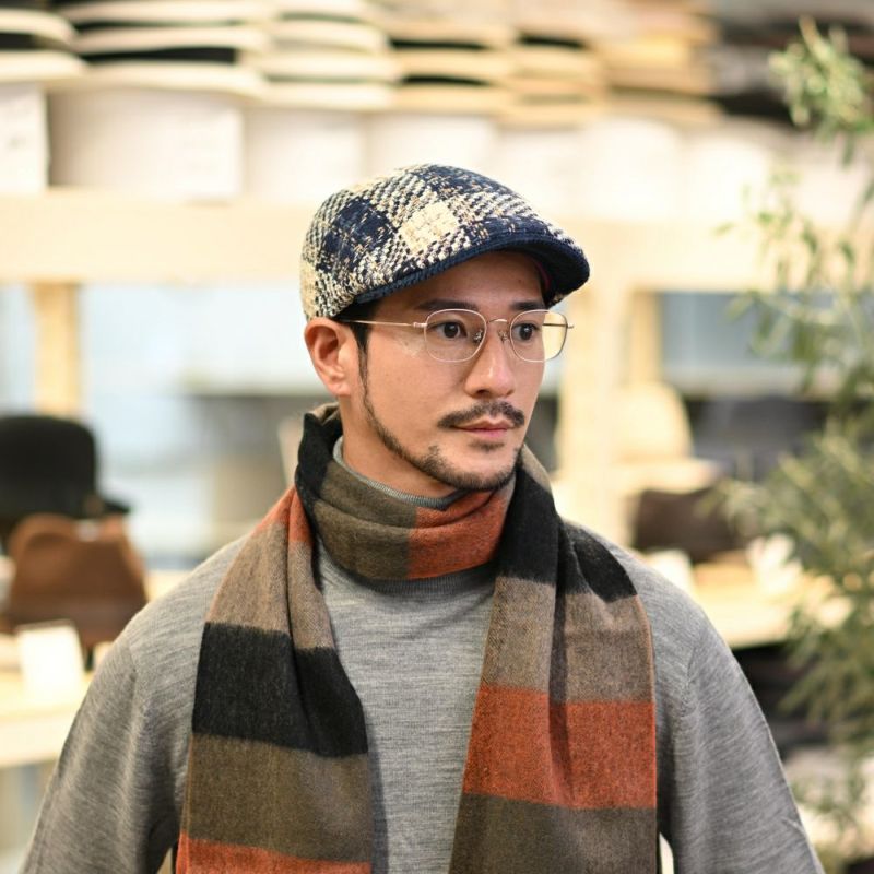 マローネのハンチング Check Stitch（チェックステッチ） BT1332 ダークブルー