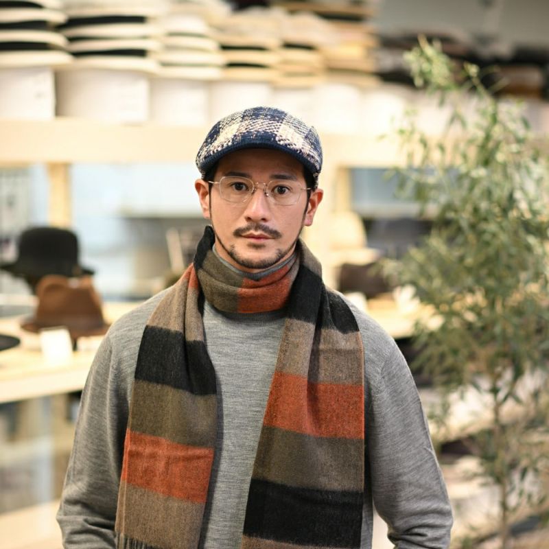 マローネのハンチング Check Stitch（チェックステッチ） BT1332 ダークブルー