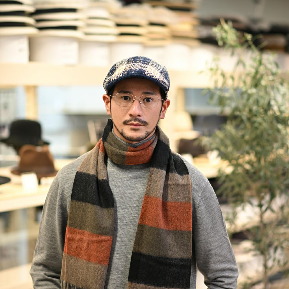 マローネのハンチング Check Stitch（チェックステッチ） BT1332 ダークブルー