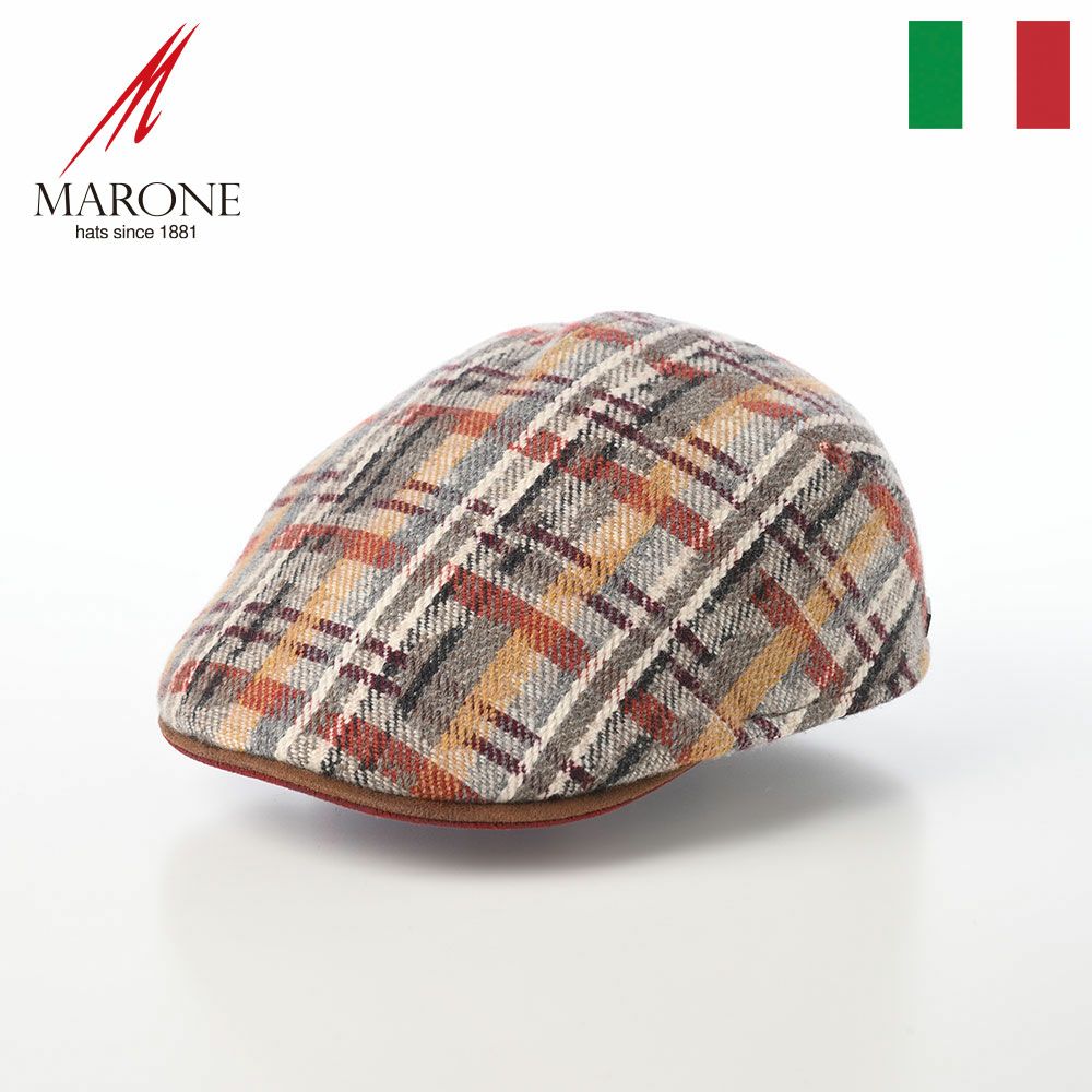 マローネのハンチング Madras Check Hunting（マドラスチェック ハンチング） BT1335 ベージュ