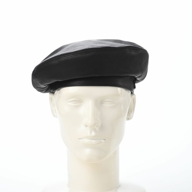 アースのベレー帽 Leather Beret（レザーベレー） ブラック