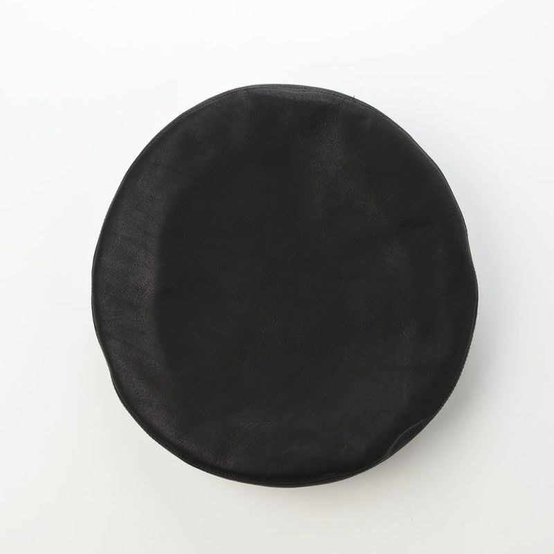 アースのベレー帽 Leather Beret（レザーベレー） ブラック