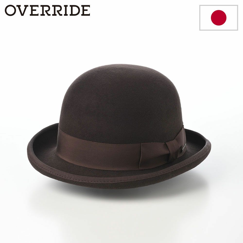 オーバーライドのフェルトハット OR FELT BOWLER（フェルトボーラー） ブラウン