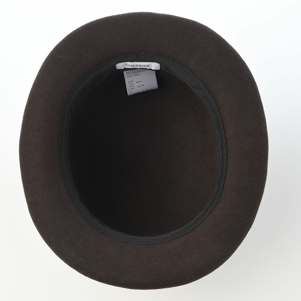 オーバーライドのフェルトハット OR FELT BOWLER（フェルトボーラー） ブラウン