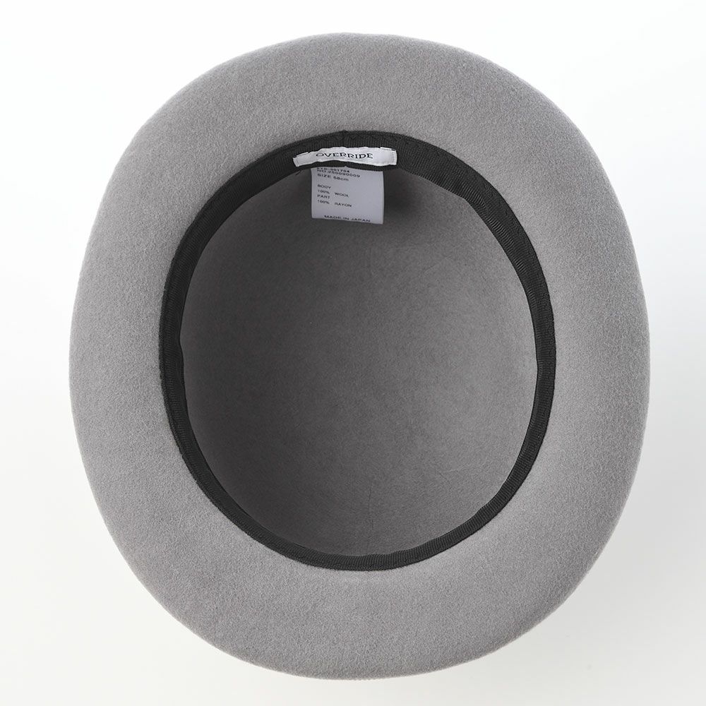 オーバーライドのフェルトハット OR FELT BOWLER（フェルトボーラー） グレー