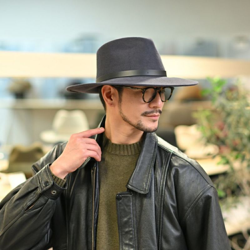 ビガリのフェルトハット AUSTRALIAN（オーストラリアン） ダークグレー