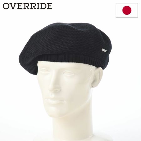 オーバーライドのベレー帽 OR WASHABLE WOOL TAM BERET（ウォッシャブル ウール タムベレー） ブラック
