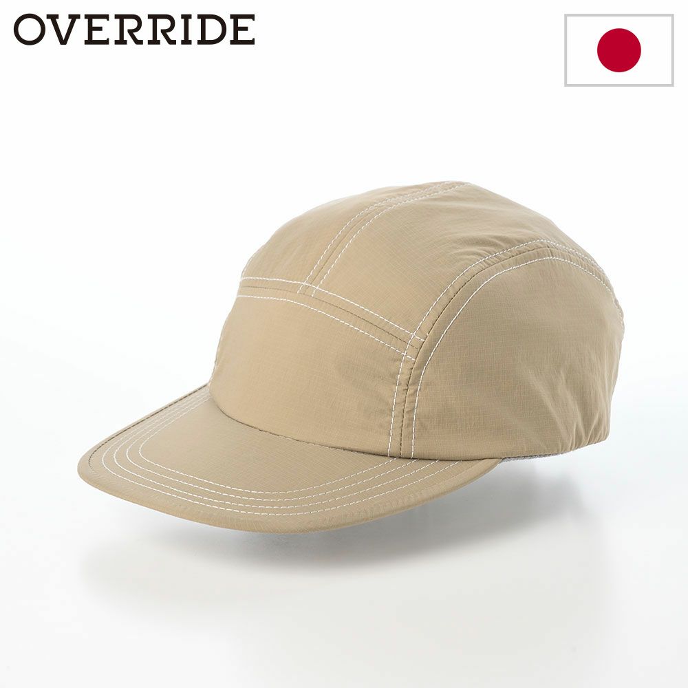 オーバーライドのキャップ OR REN RIPSTOP WIDE JET CAP（リップストップ ワイド ジェットキャップ） ベージュ