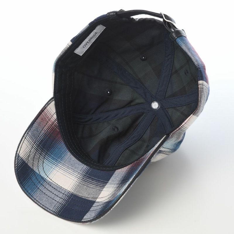 オーバーライドのキャップ OR OGC CHECK 6P CAP SG（オーガニックコットン チェックキャップ） ネイビー