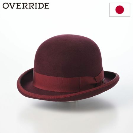 オーバーライドのフェルトハット OR FELT BOWLER（フェルトボーラー） レッド