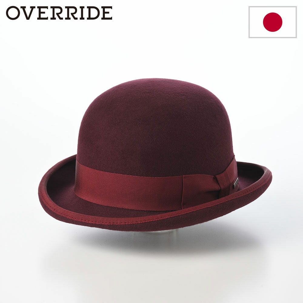 オーバーライドのフェルトハット OR FELT BOWLER（フェルトボーラー） レッド