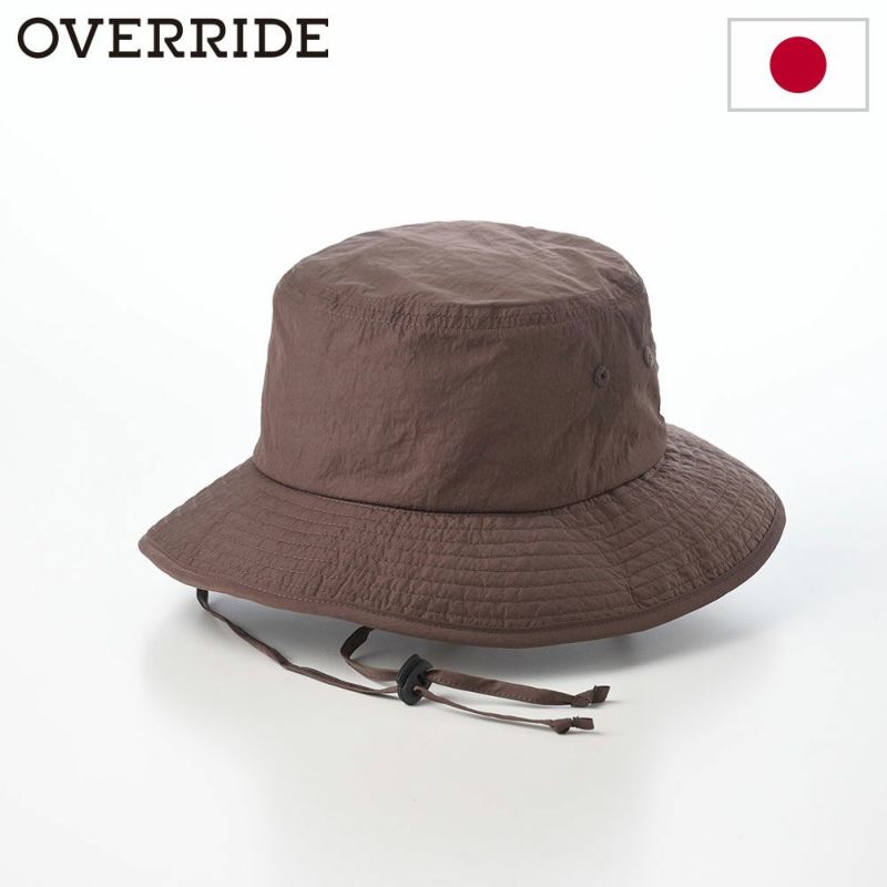 オーバーライドのサファリハット OR REC NL ADVENTURE HAT SG（リサイクルナイロン アドベンチャーハット） ブラウン