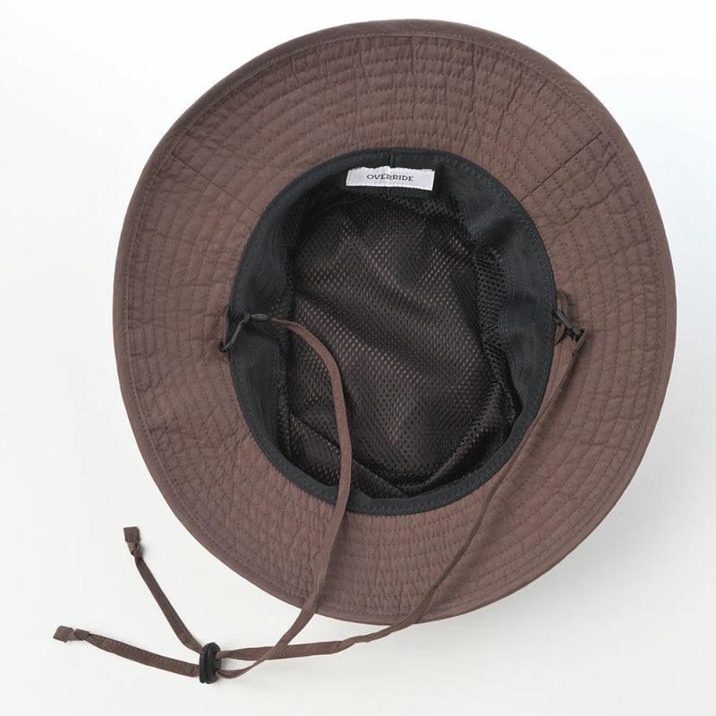 オーバーライドのサファリハット OR REC NL ADVENTURE HAT SG（リサイクルナイロン アドベンチャーハット） ブラウン