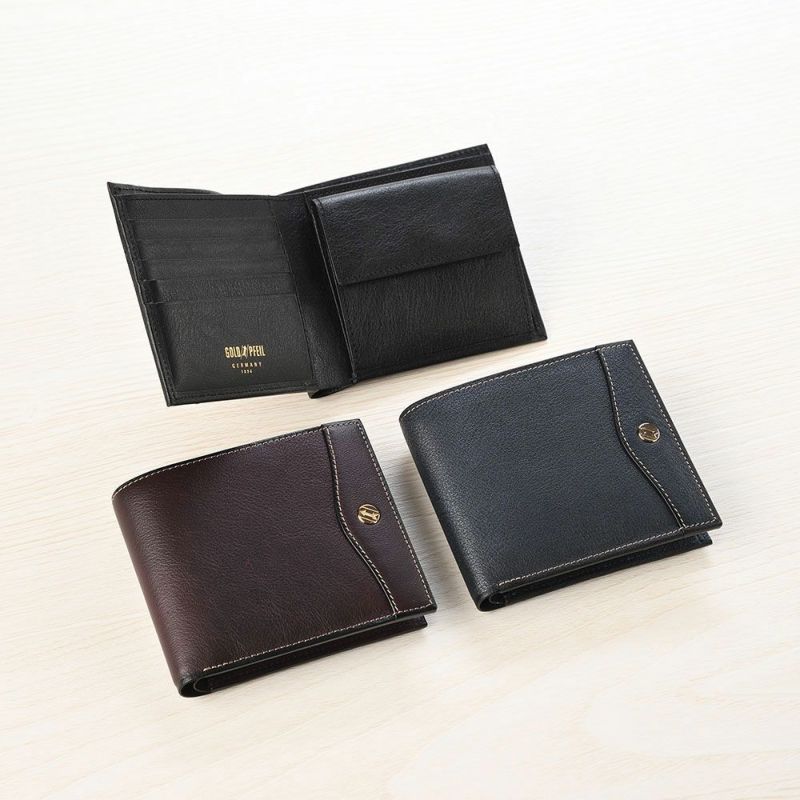 ゴールドファイルの二つ折り財布 オックスフォード 二つ折り財布 ブラック