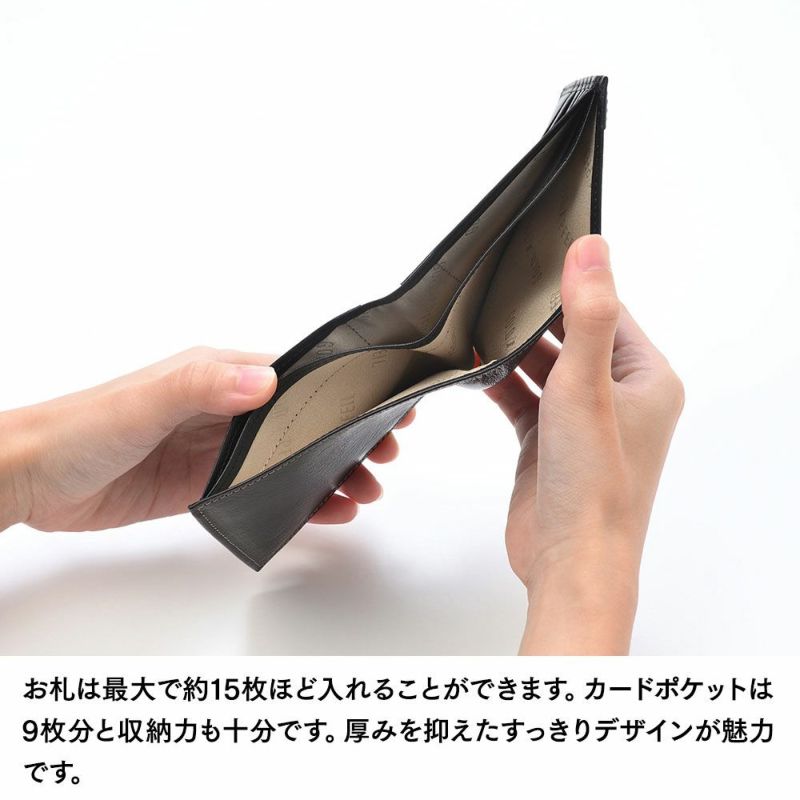 ゴールドファイルの二つ折り財布 オックスフォード 二つ折り札入れ ブラック