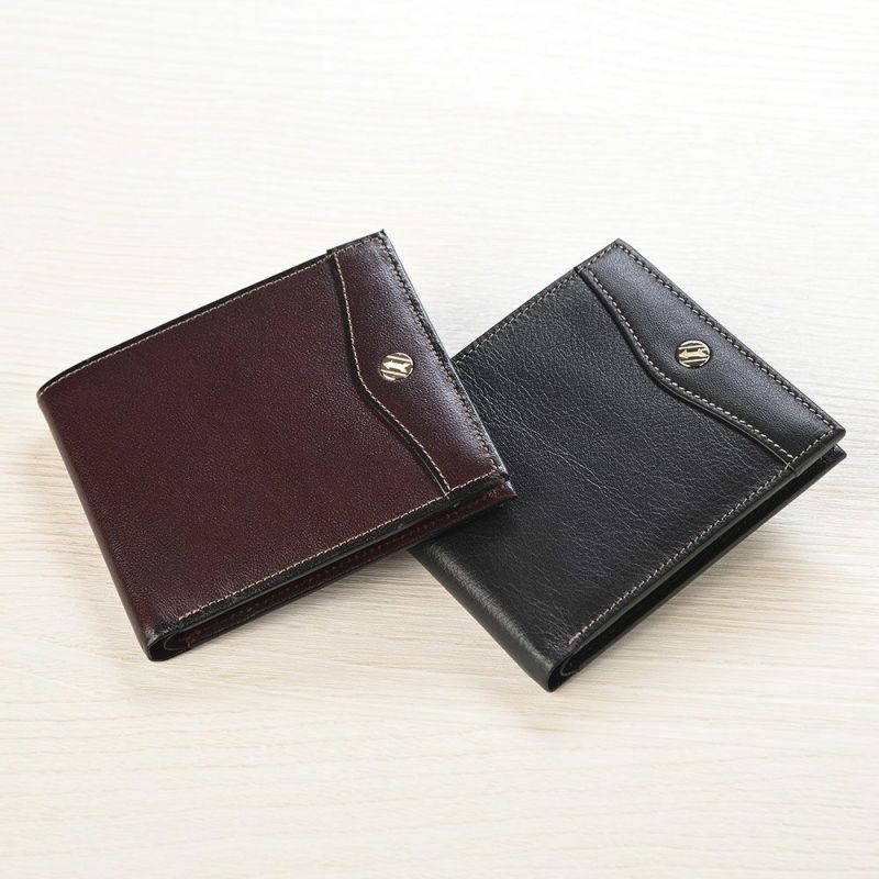 ゴールドファイルの二つ折り財布 オックスフォード 二つ折り札入れ バーガンディ