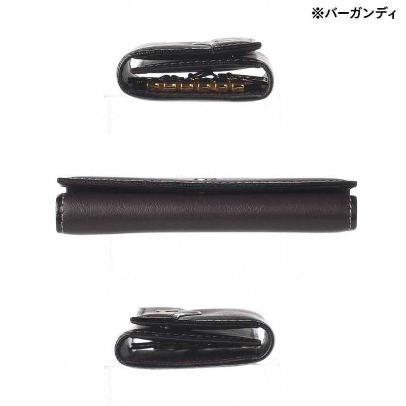 ゴールドファイルのキーケース オックスフォード キーケース バーガンディ