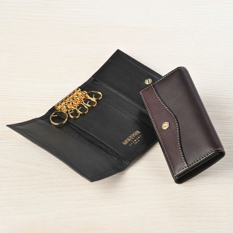 ゴールドファイルのキーケース オックスフォード キーケース バーガンディ