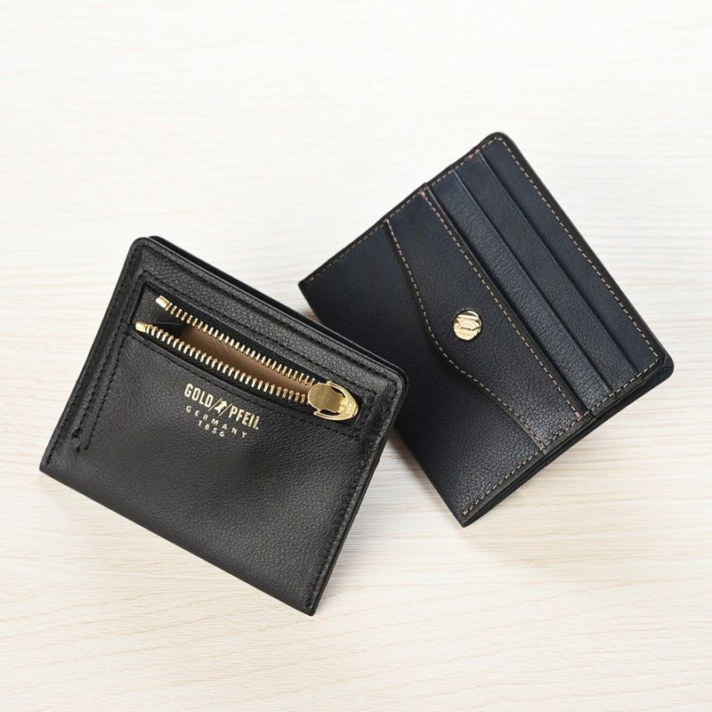 ゴールドファイルのミニ財布 オックスフォード コンパクト財布 ネイビー