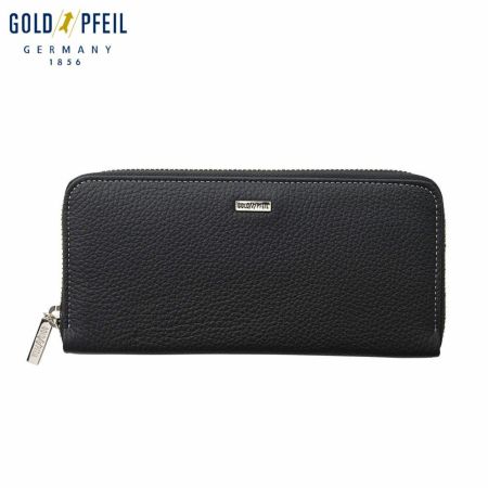 ゴールドファイルの長財布 スペリオール ラウンドファスナー長財布 ブラック