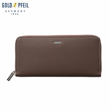 ゴールドファイルの長財布 スペリオール ラウンドファスナー長財布 ダークブラウン