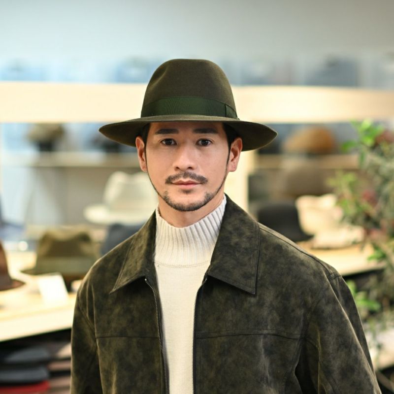 ボルサリーノのフェルトハット Q.S. Folar Rasato（Q.S. フォラール ラザート） 110757 カーキ