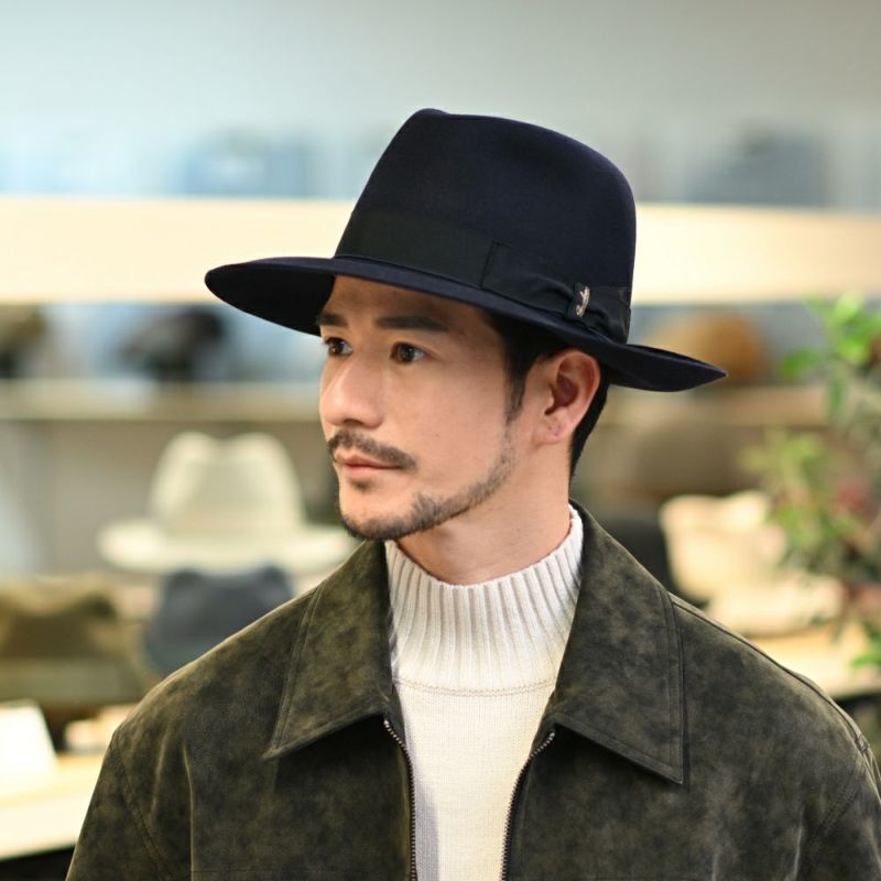 ボルサリーノのフェルトハット Q.S. Folar Rasato（Q.S. フォラール ラザート） 110757 ネイビー2
