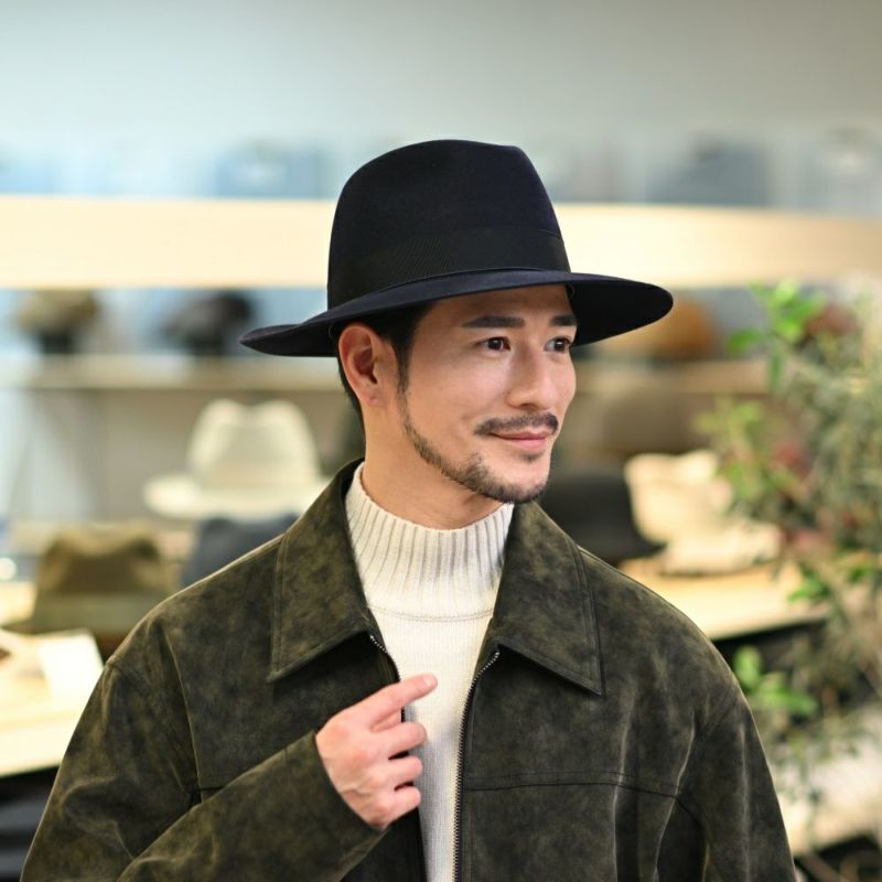 ボルサリーノのフェルトハット Q.S. Folar Rasato（Q.S. フォラール ラザート） 110757 ネイビー2