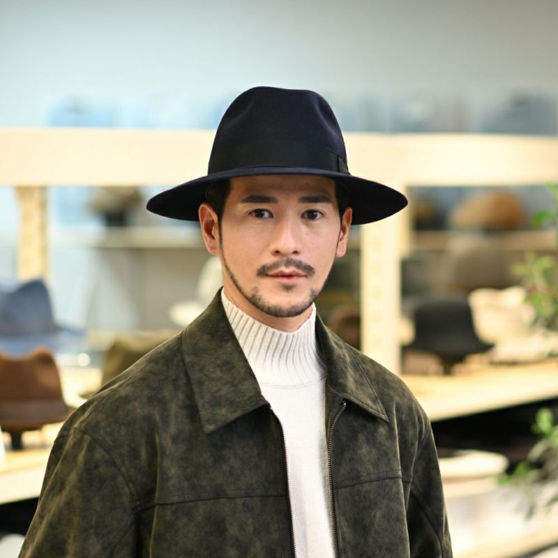 ボルサリーノのフェルトハット Q.S. Folar Rasato（Q.S. フォラール ラザート） 110757 ネイビー2