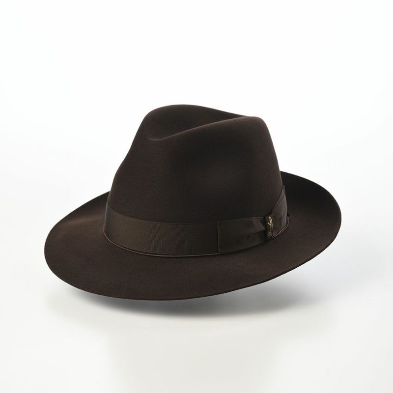 ボルサリーノのフェルトハット Q.S. Anello Rasato（Q.S. アネロ ラザート） 114336 ブラウン