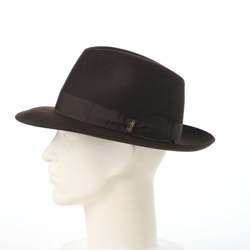 ボルサリーノのフェルトハット Q.S. Anello Rasato（Q.S. アネロ ラザート） 114336 ブラウン