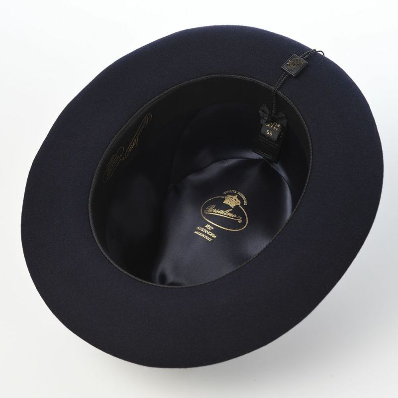 ボルサリーノのフェルトハット Q.S. Anello Rasato（Q.S. アネロ ラザート） 114336 ネイビー