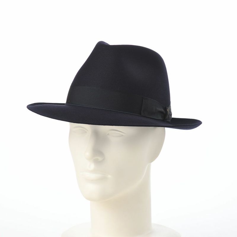 ボルサリーノのフェルトハット Q.S. Anello Rasato（Q.S. アネロ ラザート） 114336 ネイビー