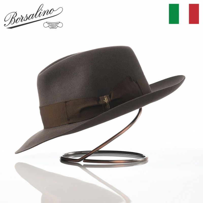 ボルサリーノのフェルトハット Alessandria rasato larga（アレッサンドリア ラザート ラーガ） 390299 ブラウン2