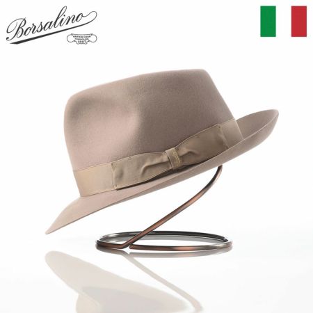 ボルサリーノのフェルトハット Alessandria Claudio Detachable Ribbon（アレッサンドリア クラウディオ デタッチャブル リボン） 390335 ベージュ2