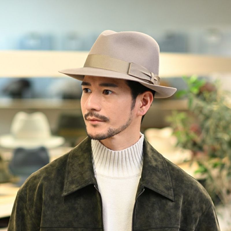 ボルサリーノのフェルトハット Alessandria Claudio Detachable Ribbon（アレッサンドリア クラウディオ デタッチャブル リボン） 390335 ベージュ2