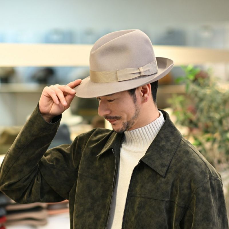 ボルサリーノのフェルトハット Alessandria Claudio Detachable Ribbon（アレッサンドリア クラウディオ デタッチャブル リボン） 390335 ベージュ2