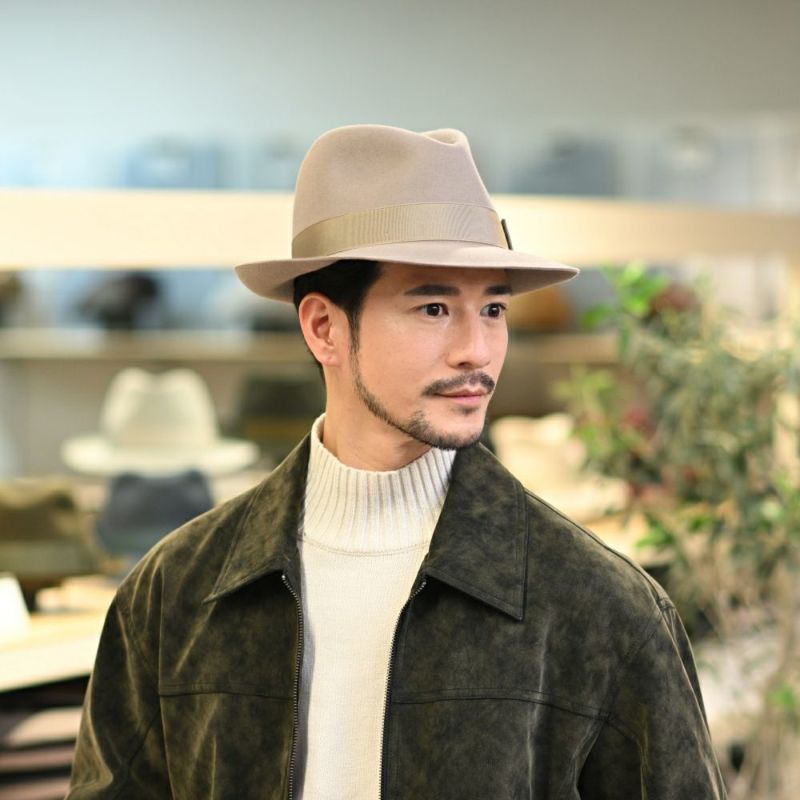 ボルサリーノのフェルトハット Alessandria Claudio Detachable Ribbon（アレッサンドリア クラウディオ デタッチャブル リボン） 390335 ベージュ2