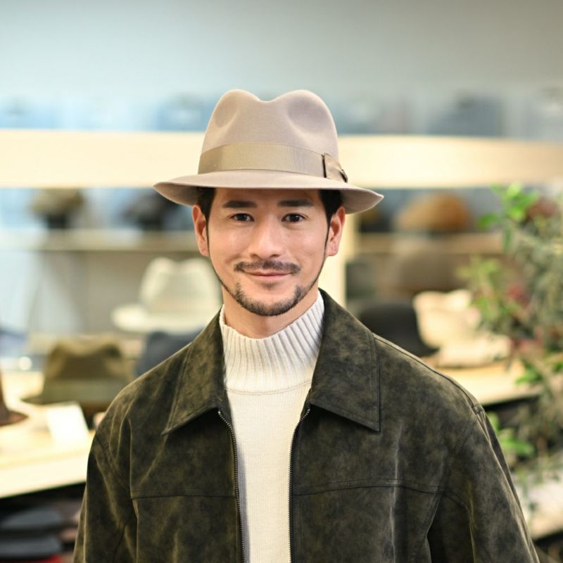 ボルサリーノのフェルトハット Alessandria Claudio Detachable Ribbon（アレッサンドリア クラウディオ デタッチャブル リボン） 390335 ベージュ2