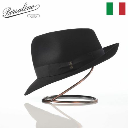 ボルサリーノのフェルトハット Alessandria Claudio Detachable Ribbon（アレッサンドリア クラウディオ デタッチャブル リボン） 390335 ブラック