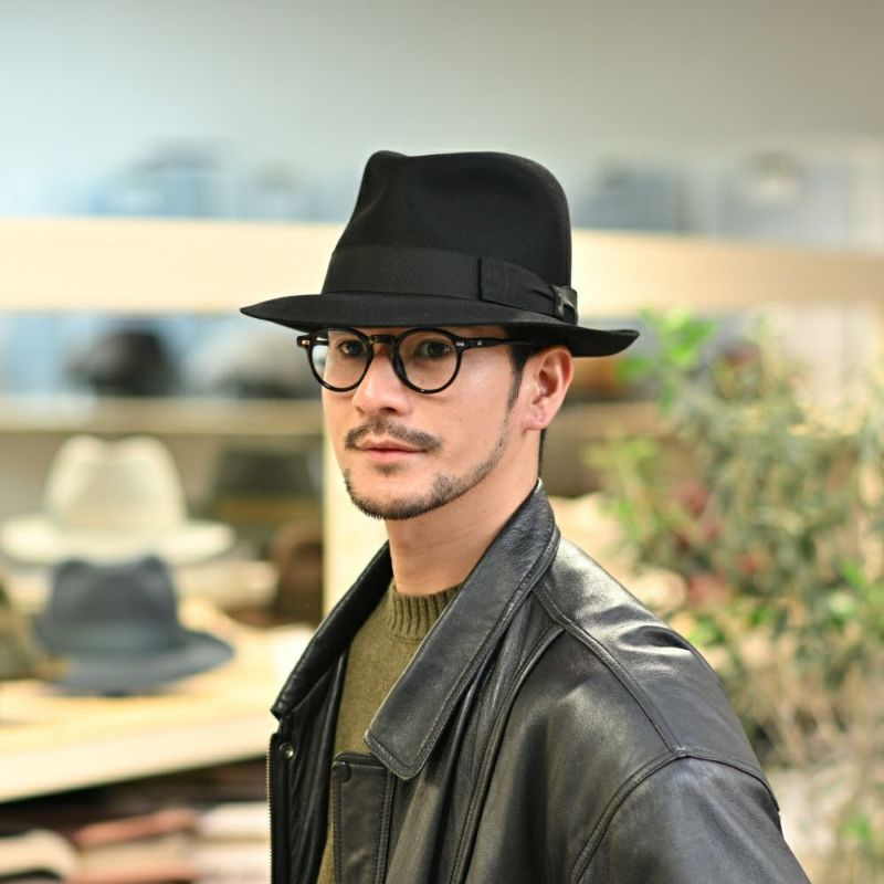 ボルサリーノのフェルトハット Alessandria Claudio Detachable Ribbon（アレッサンドリア クラウディオ デタッチャブル リボン） 390335 ブラック