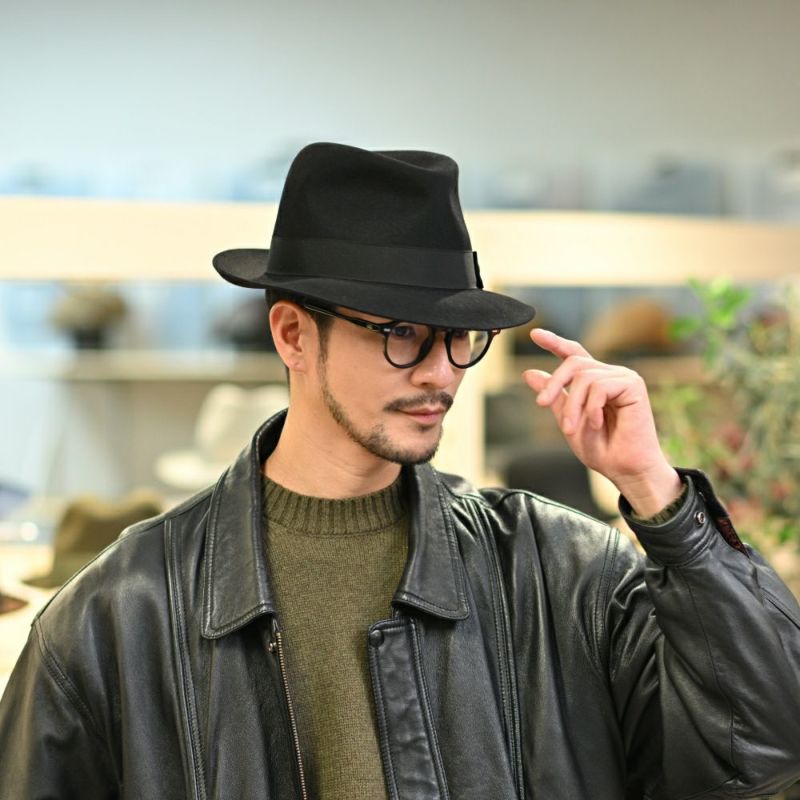 ボルサリーノのフェルトハット Alessandria Claudio Detachable Ribbon（アレッサンドリア クラウディオ デタッチャブル リボン） 390335 ブラック