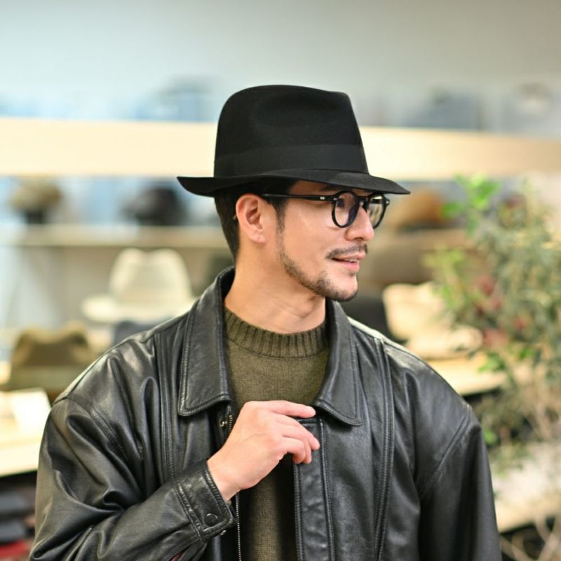 ボルサリーノのフェルトハット Alessandria Claudio Detachable Ribbon（アレッサンドリア クラウディオ デタッチャブル リボン） 390335 ブラック