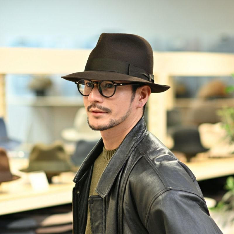 ボルサリーノのフェルトハット Alessandria Claudio Detachable Ribbon（アレッサンドリア クラウディオ デタッチャブル リボン） 390335 ブラウン