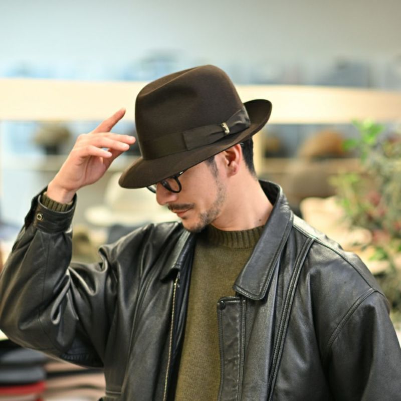 ボルサリーノのフェルトハット Alessandria Claudio Detachable Ribbon（アレッサンドリア クラウディオ デタッチャブル リボン） 390335 ブラウン