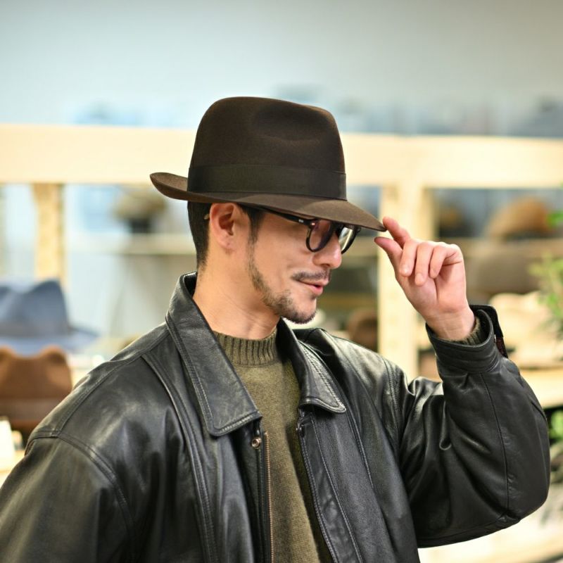 ボルサリーノのフェルトハット Alessandria Claudio Detachable Ribbon（アレッサンドリア クラウディオ デタッチャブル リボン） 390335 ブラウン