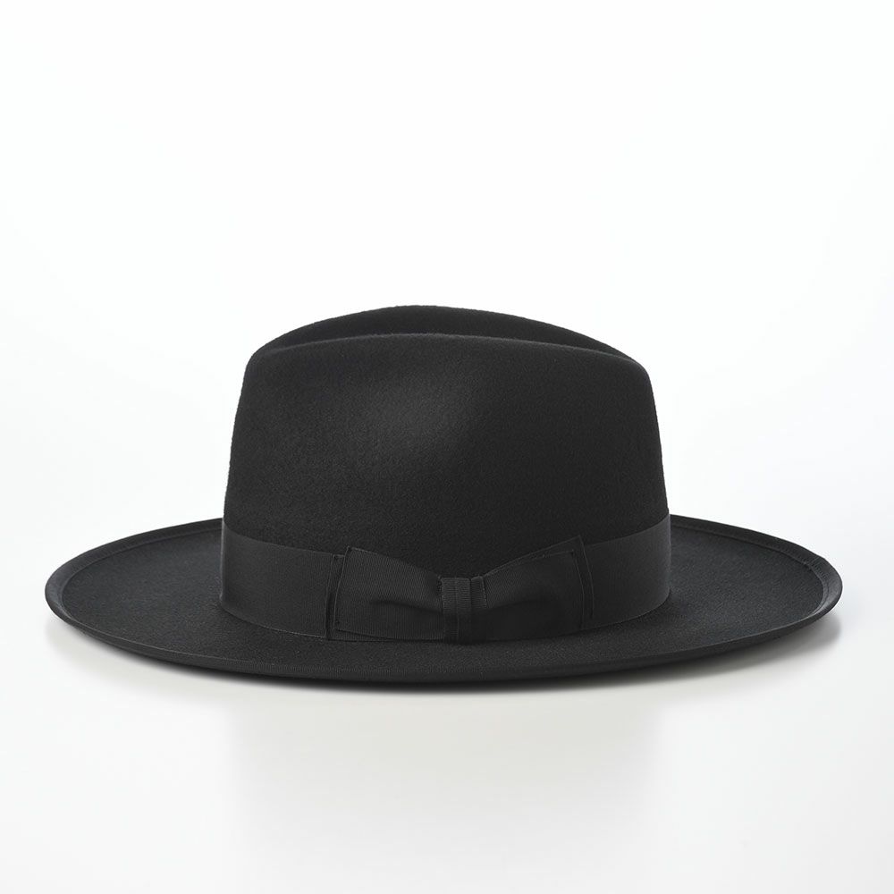 ステットソンのフェルトハット WOOL FELT LONG FLAT BRIM（ウールフェルト ロングフラットブリム） SE827 ブラック