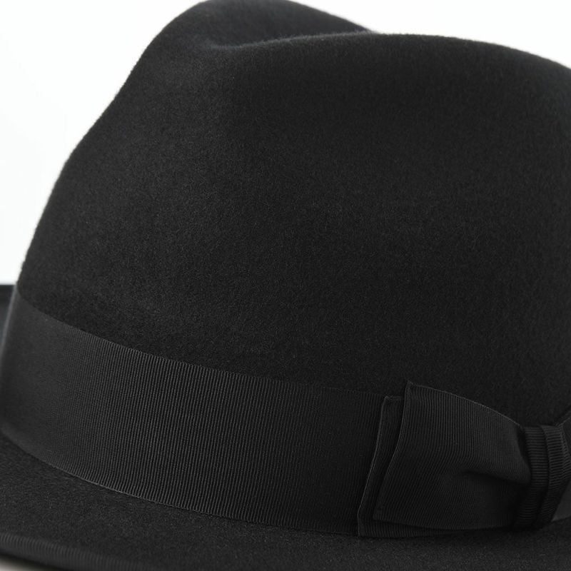 ステットソンのフェルトハット WOOL FELT LONG FLAT BRIM（ウールフェルト ロングフラットブリム） SE827 ブラック