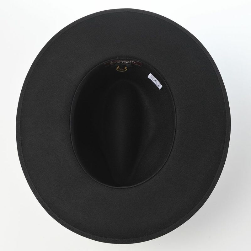 ステットソンのフェルトハット WOOL FELT LONG FLAT BRIM（ウールフェルト ロングフラットブリム） SE827 ブラック