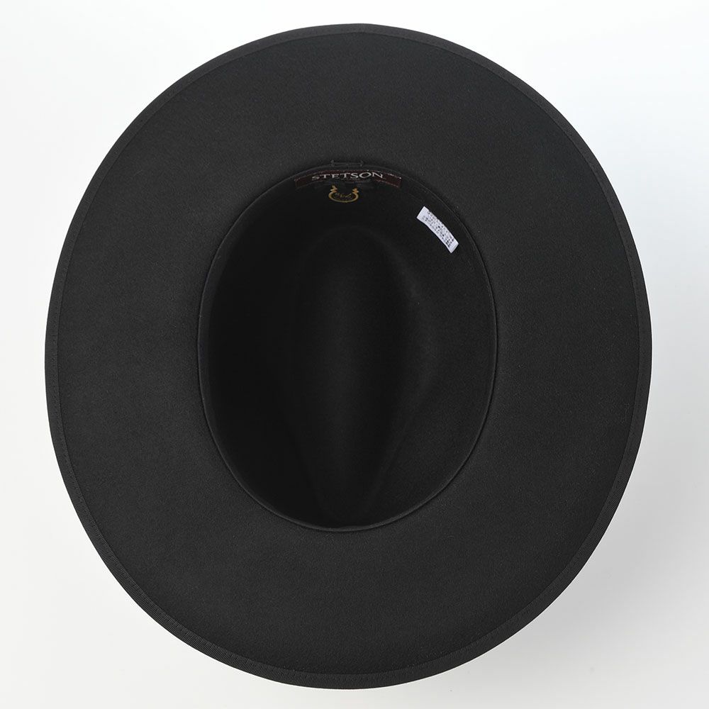 ステットソンのフェルトハット WOOL FELT LONG FLAT BRIM（ウールフェルト ロングフラットブリム） SE827 ブラック